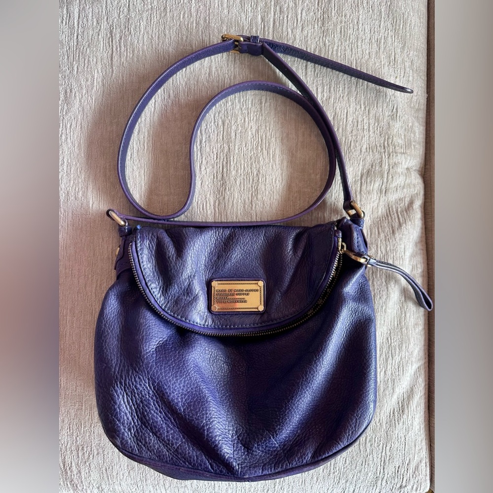 Marc Jacobs Purple Leather Shoulder Bag RARE